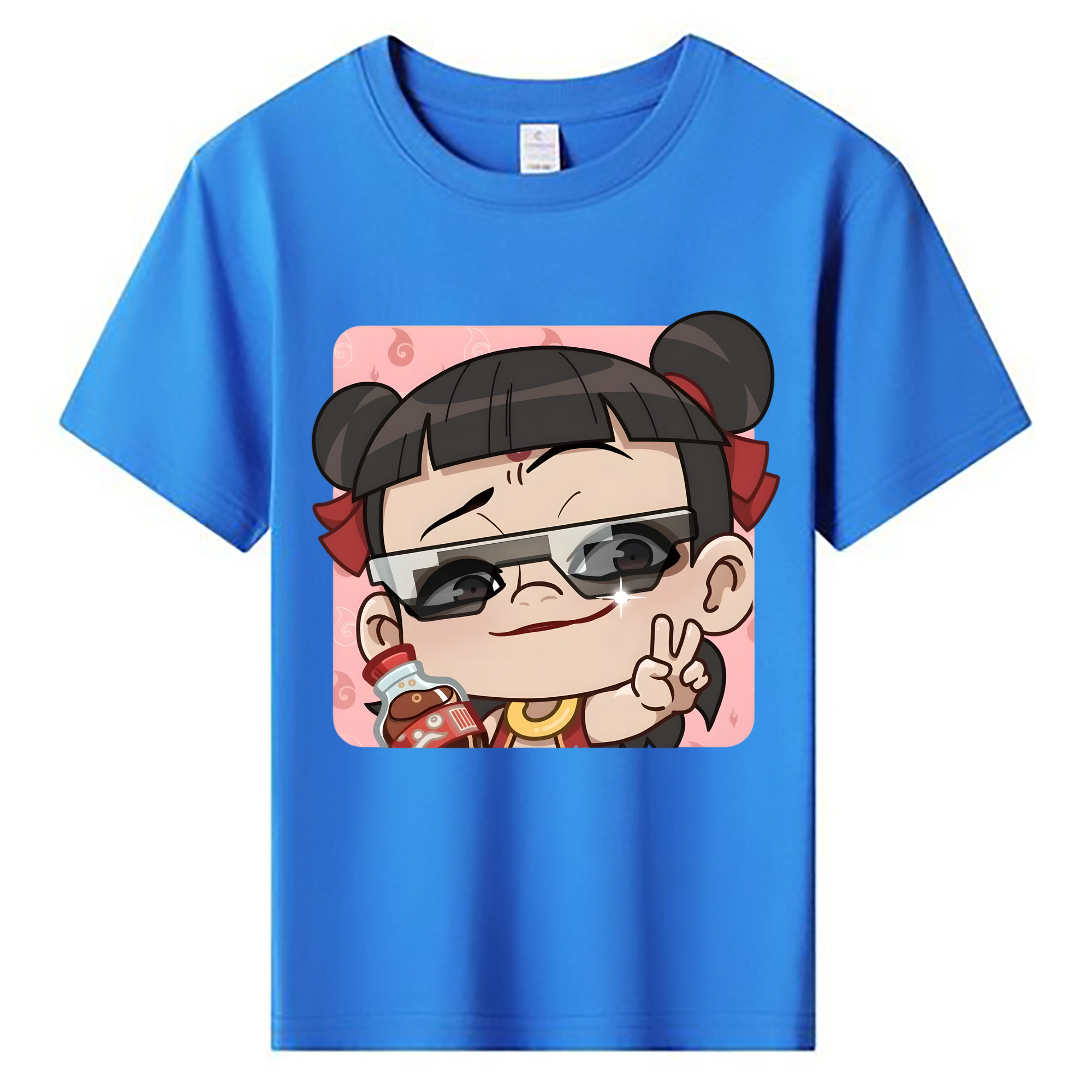 （画像用） Ne Zha 2 ナタ 魔童の大暴れ 綿100％キッズTシャツ（フロントプリント）